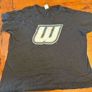 Dark Gray T-Shirt with Green and White Graphic Shirt/ Wagner College